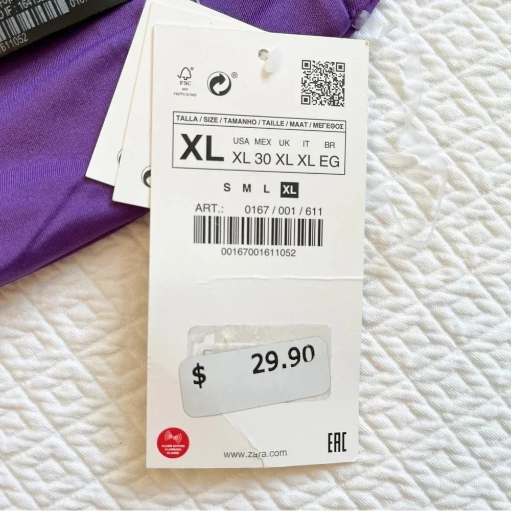 Zara Purple Ring Detail Bandeau Bikini Set